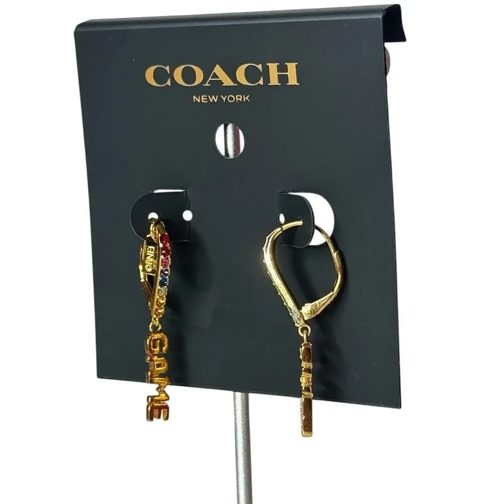 Coach Pac Man Earrings Game Over Drop Multi Color - Picture 6 of 7